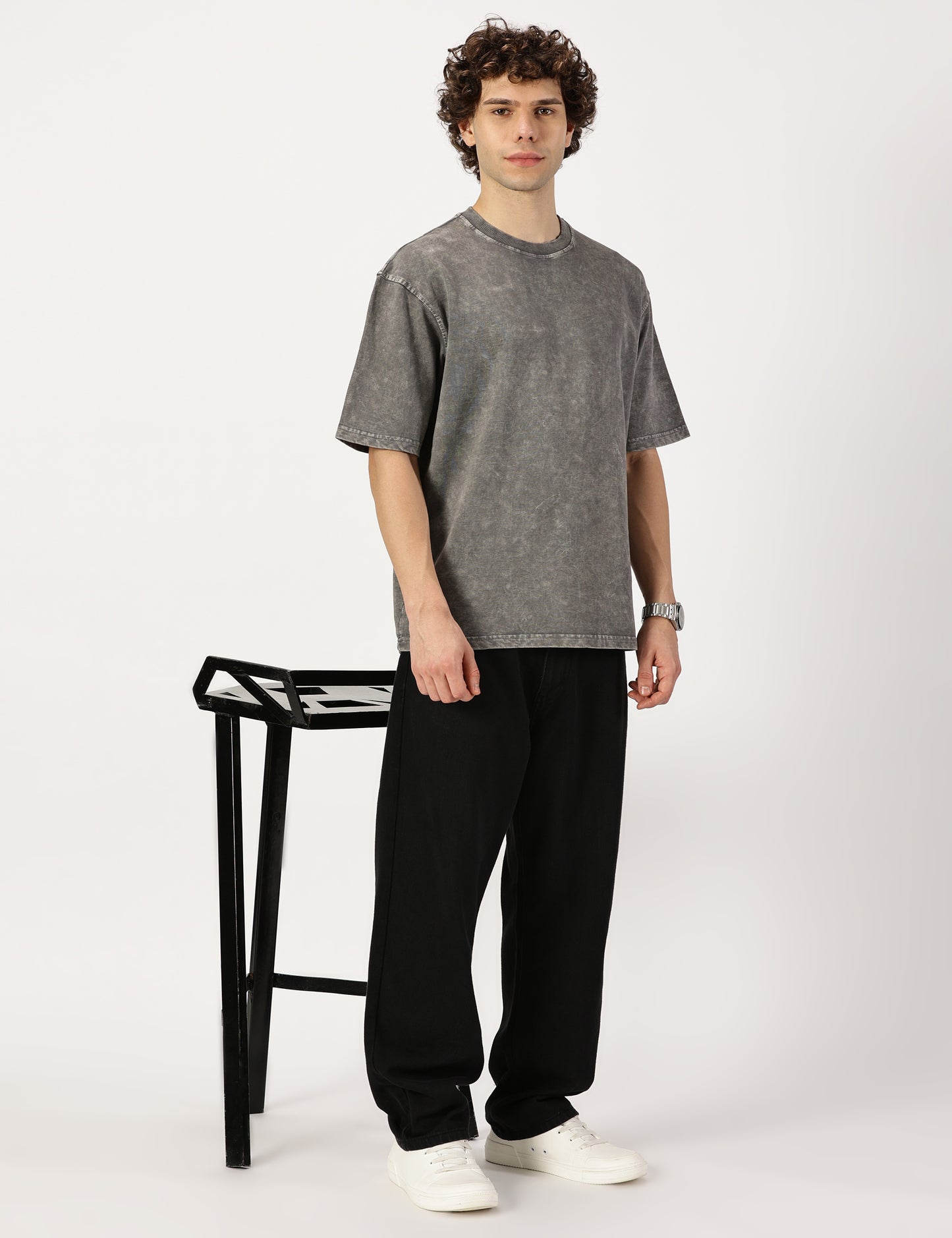 Stone Washed Grey Tee