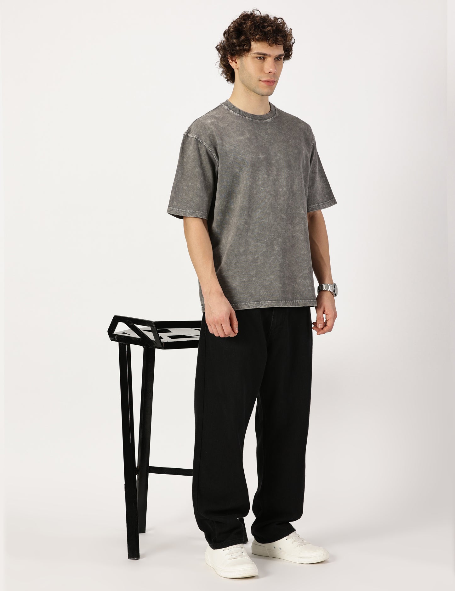 Stone Washed Grey Tee