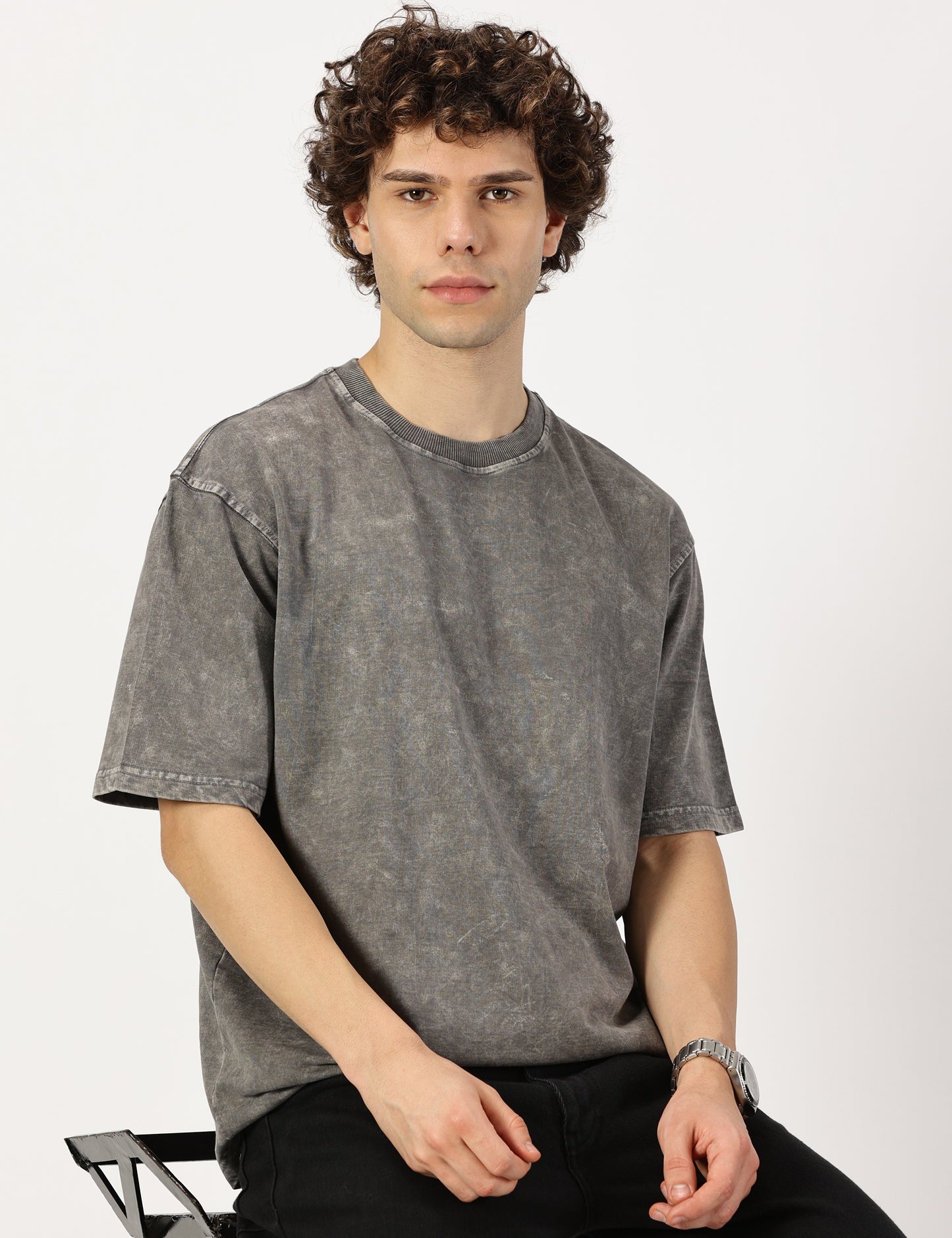 Stone Washed Grey Tee